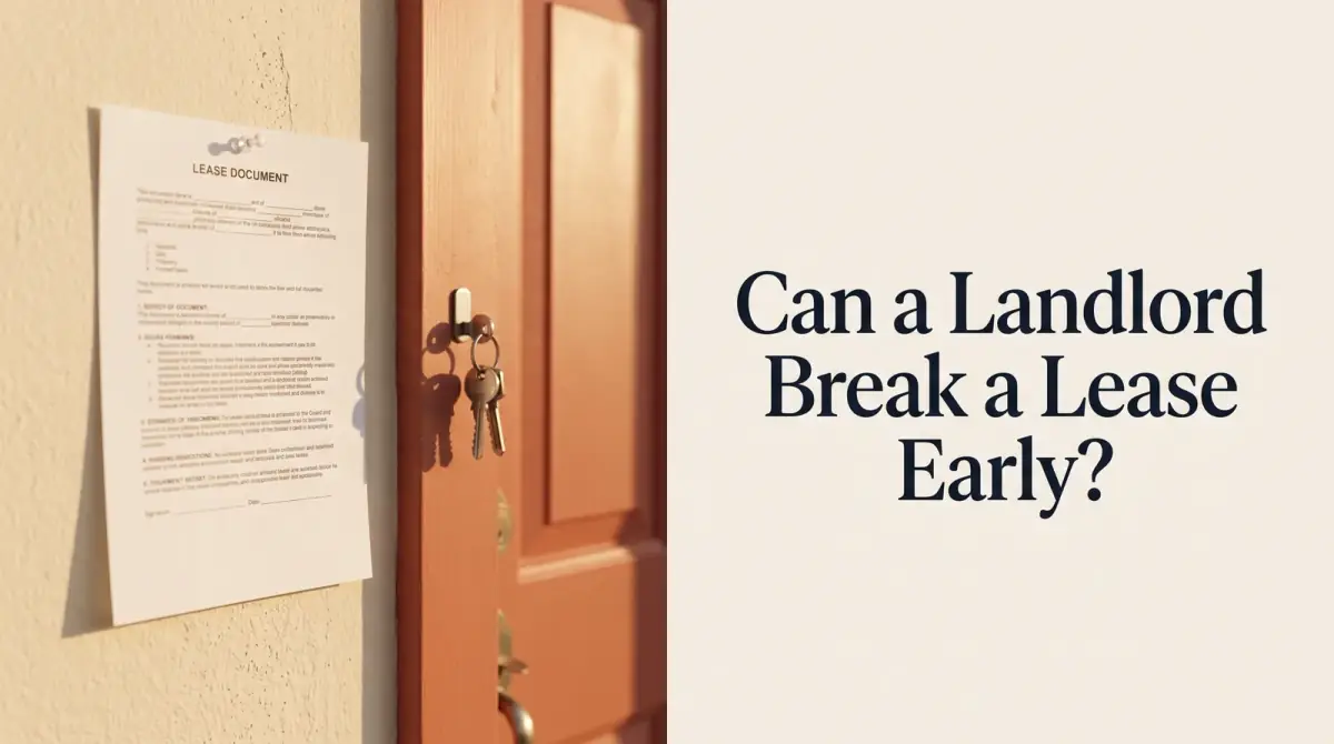 a plain lease-style document pinned near a front door with a set of keys on a hook