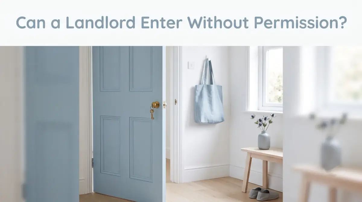 a front door standing slightly ajar with a key in the lock, soft daylight