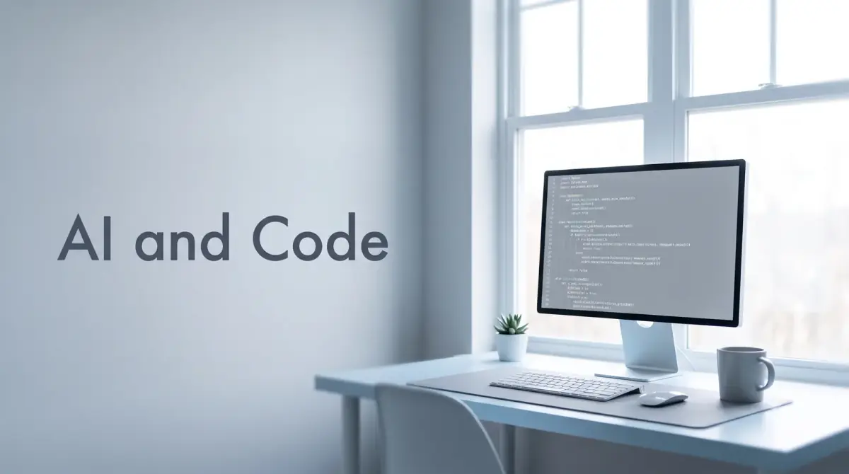 a screen of neat code beside a mug on a developer's tidy desk