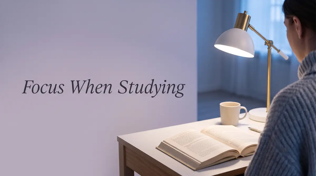 a single lamp lighting an open book on an otherwise dark, tidy desk