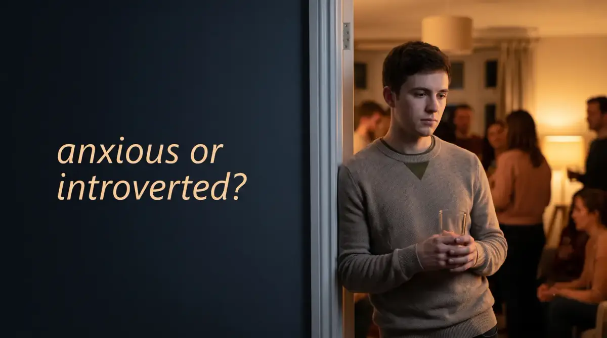 a young man holding a glass in a doorway away from a party