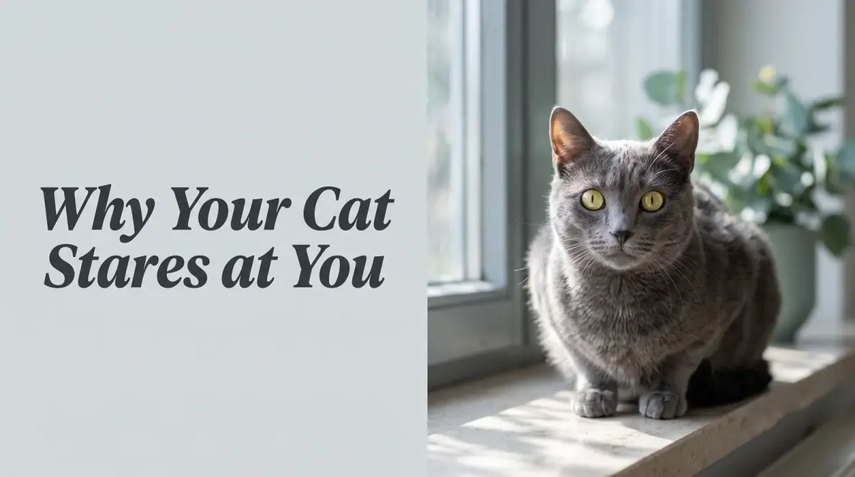 a cat sitting still and staring with wide eyes across a sunlit room